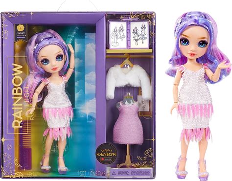 barbie violette|rainbow high barbie violet doll.